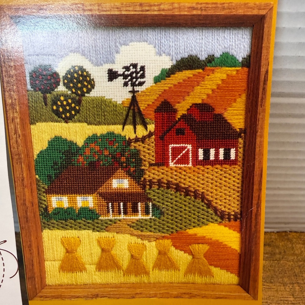 VTG '82 Creative Circle 1424 Harvest Time Needlepoint Kit Farmhouse Cottagecore - Picture 7 of 11